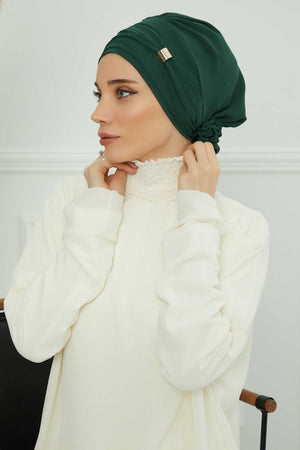 Ready-to-Wear Chiffon Turban with Metallic Accent