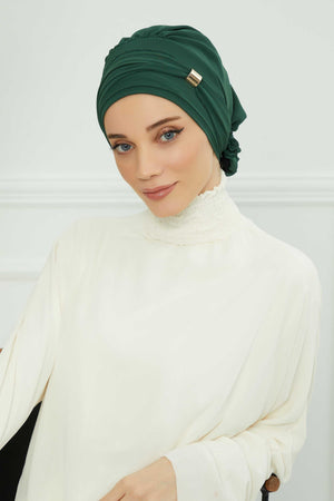 Ready-to-Wear Chiffon Turban with Metallic Accent