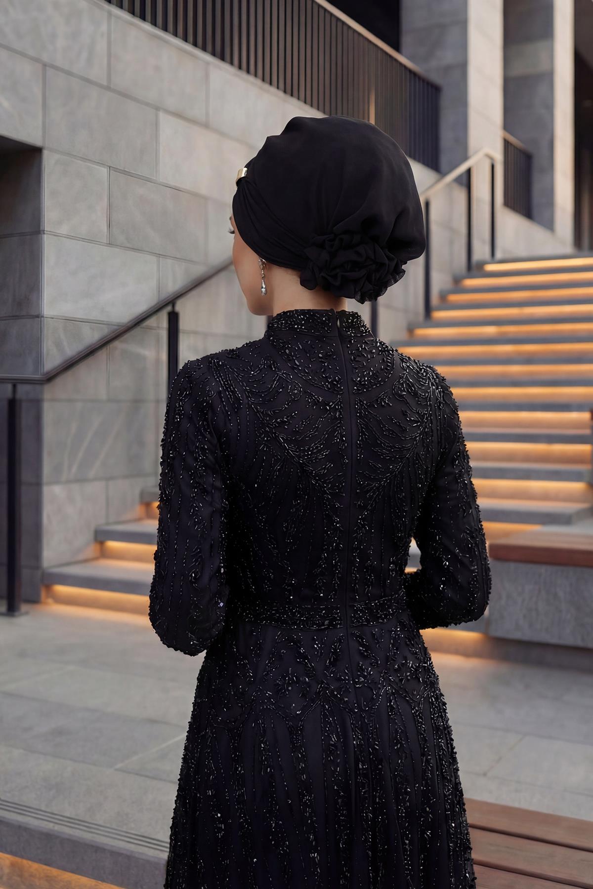 Ready-to-Wear Chiffon Turban with Metallic Accent