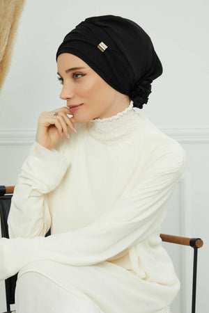 Ready-to-Wear Chiffon Turban with Metallic Accent