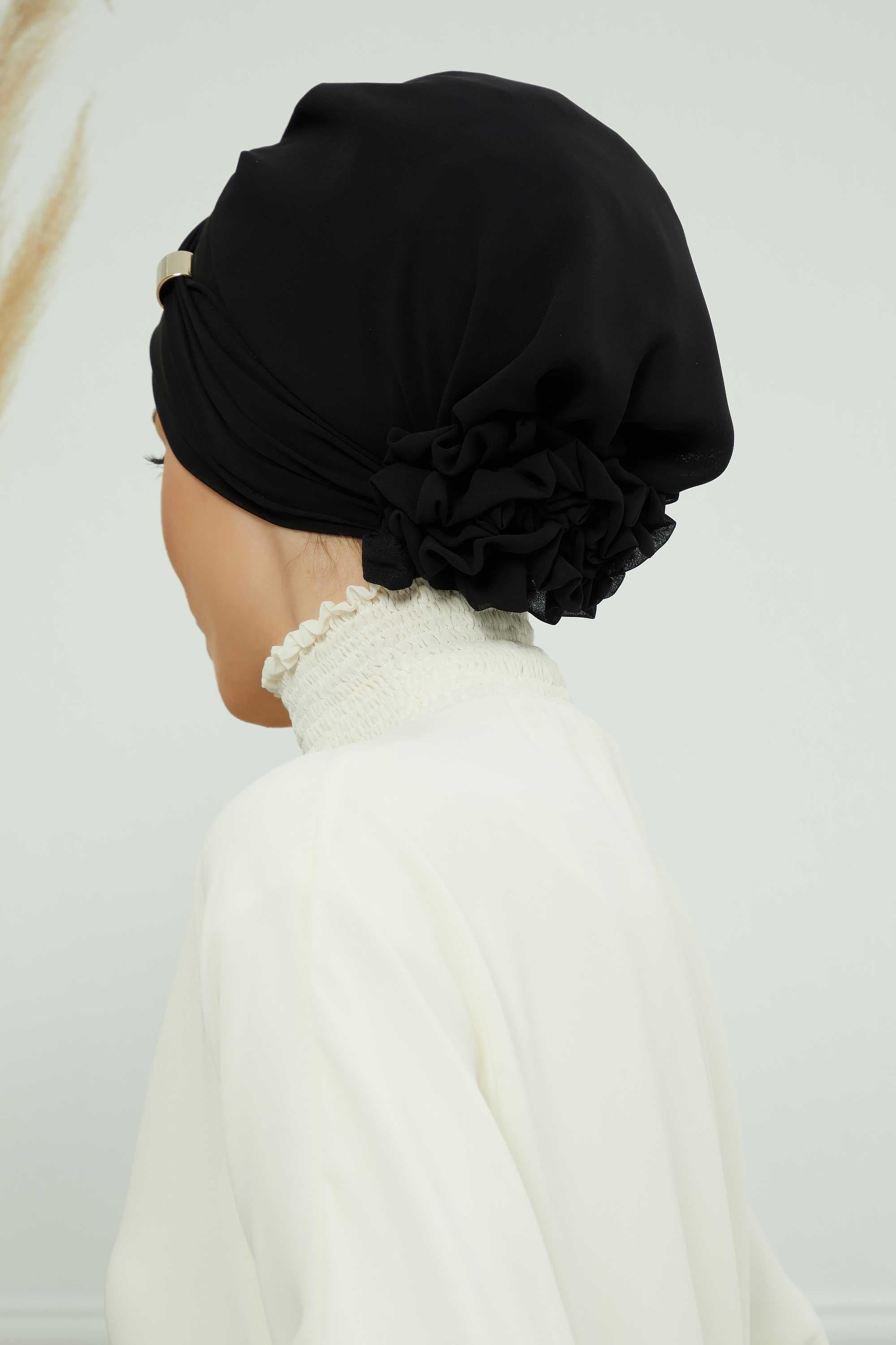 Ready-to-Wear Chiffon Turban with Metallic Accent