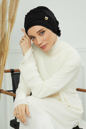 Ready-to-Wear Chiffon Turban with Metallic Accent