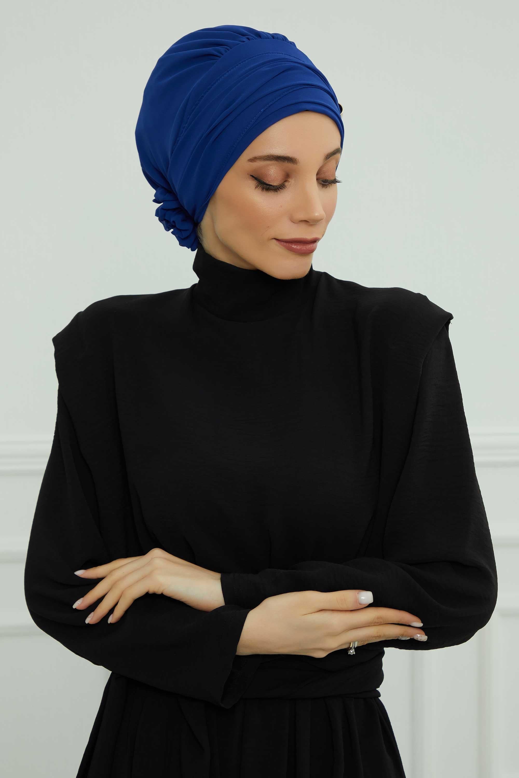Ready-to-Wear Chiffon Turban with Metallic Accent