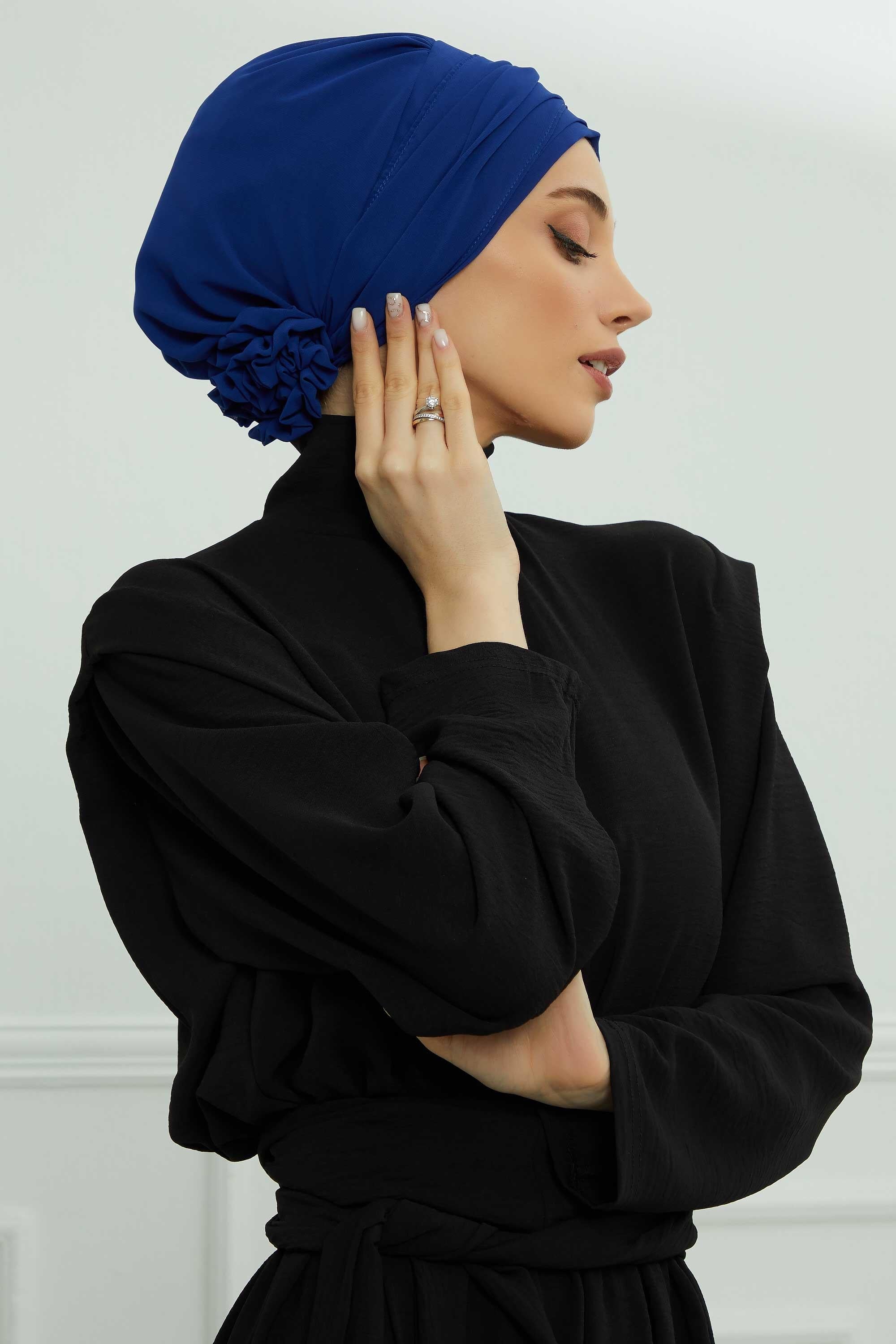 Ready-to-Wear Chiffon Turban with Metallic Accent