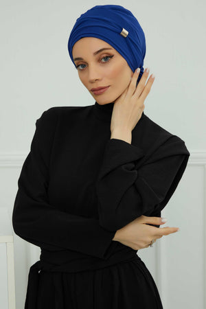 Ready-to-Wear Chiffon Turban with Metallic Accent