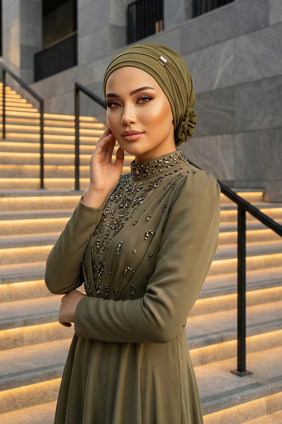 Ready-to-Wear Chiffon Turban with Metallic Accent