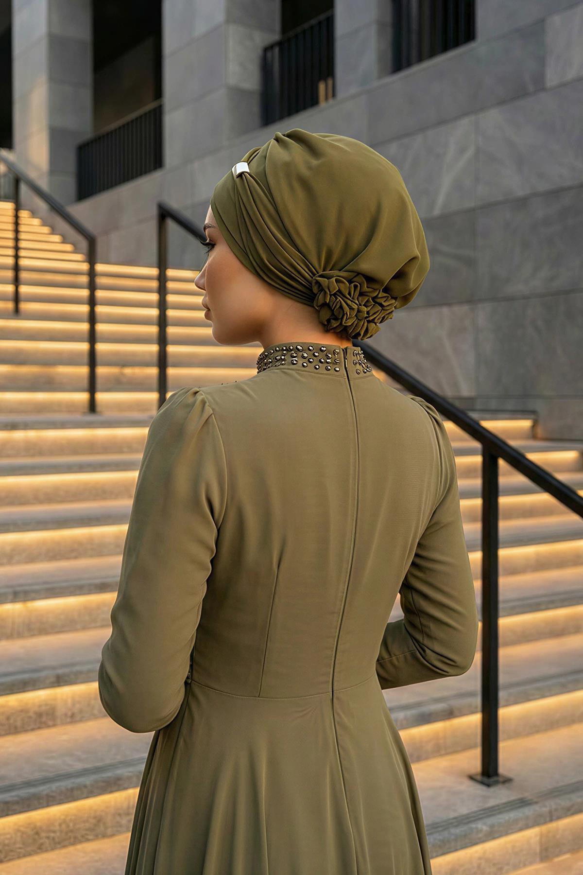 Ready-to-Wear Chiffon Turban with Metallic Accent