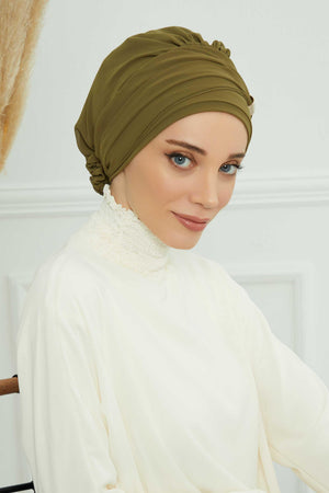 Ready-to-Wear Chiffon Turban with Metallic Accent
