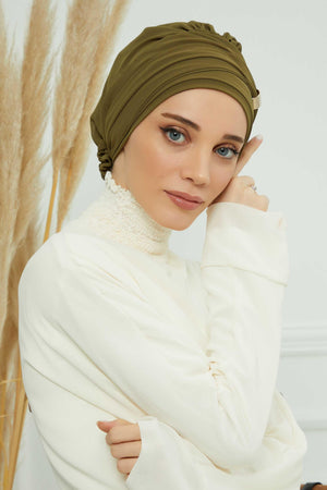 Ready-to-Wear Chiffon Turban with Metallic Accent
