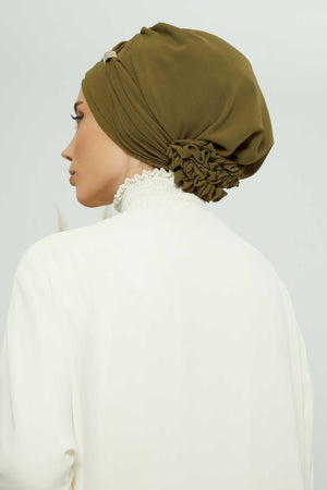 Ready-to-Wear Chiffon Turban with Metallic Accent