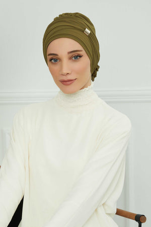 Ready-to-Wear Chiffon Turban with Metallic Accent