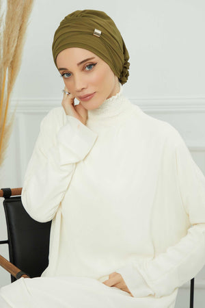 Ready-to-Wear Chiffon Turban with Metallic Accent
