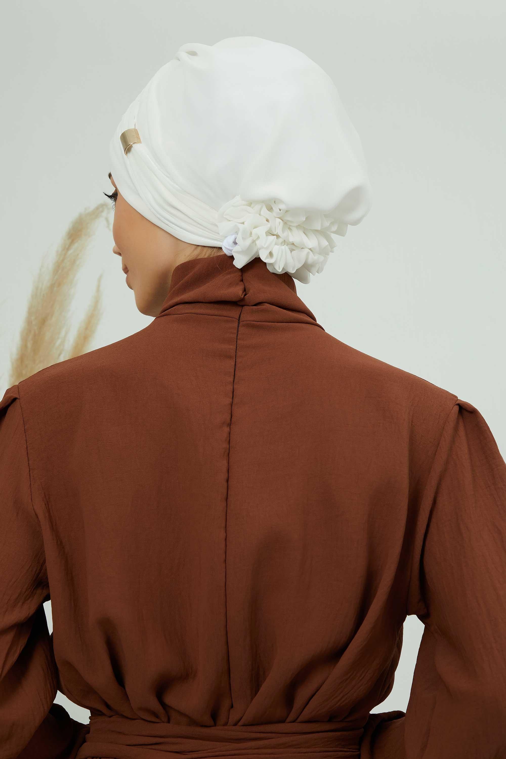 Ready-to-Wear Chiffon Turban with Metallic Accent