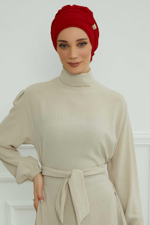 Ready-to-Wear Chiffon Turban with Metallic Accent