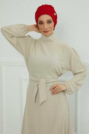Ready-to-Wear Chiffon Turban with Metallic Accent