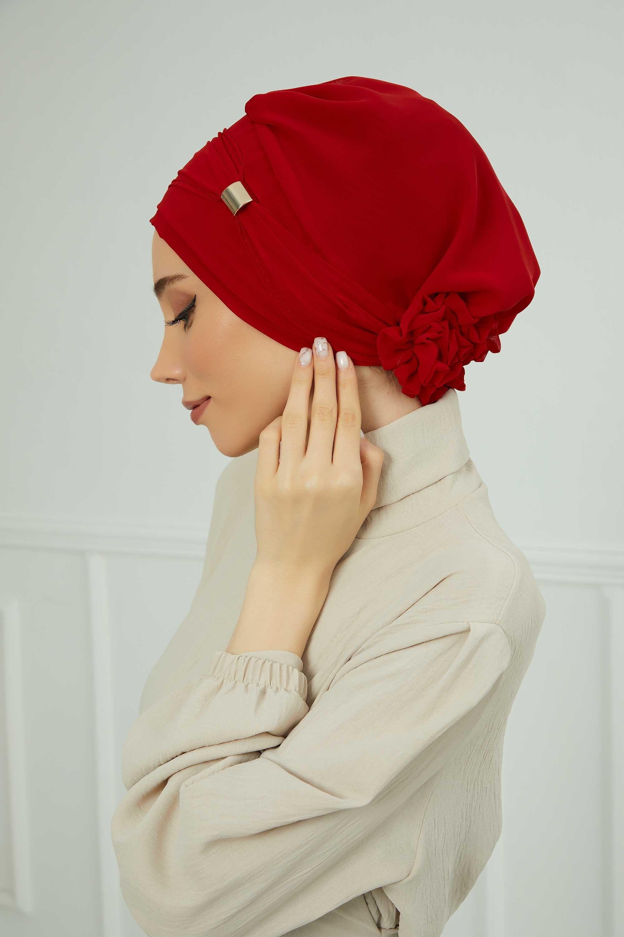Ready-to-Wear Chiffon Turban with Metallic Accent