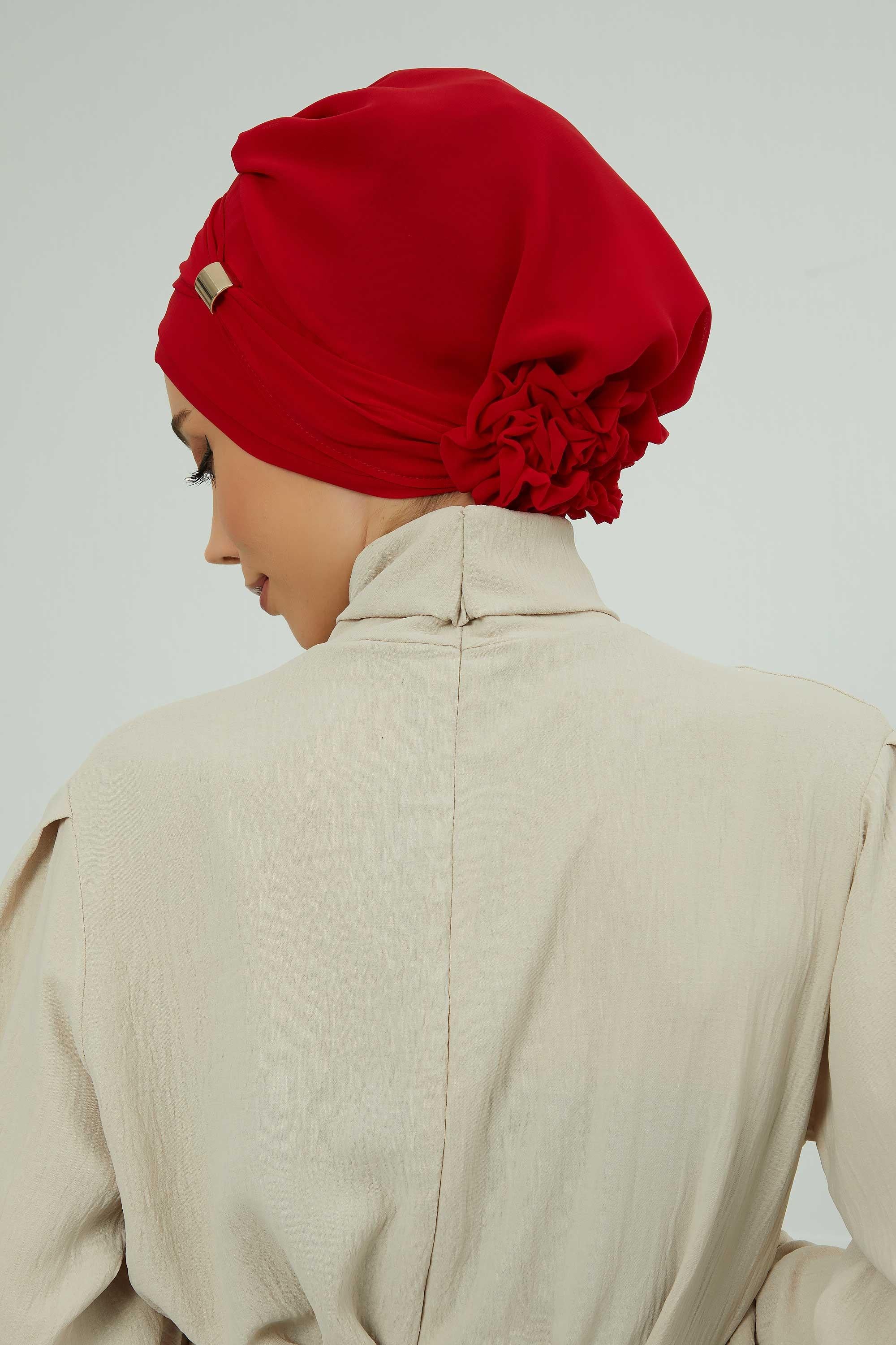 Ready-to-Wear Chiffon Turban with Metallic Accent