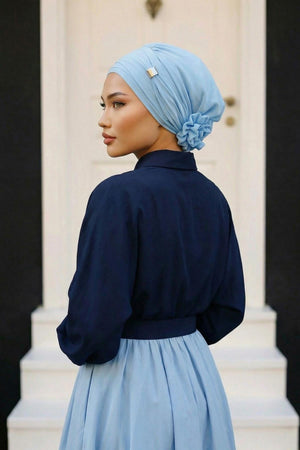 Ready-to-Wear Chiffon Turban with Metallic Accent