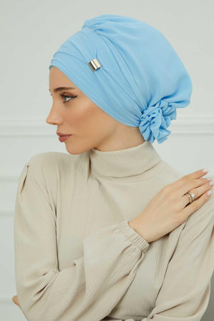 Ready-to-Wear Chiffon Turban with Metallic Accent