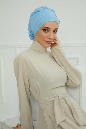 Ready-to-Wear Chiffon Turban with Metallic Accent