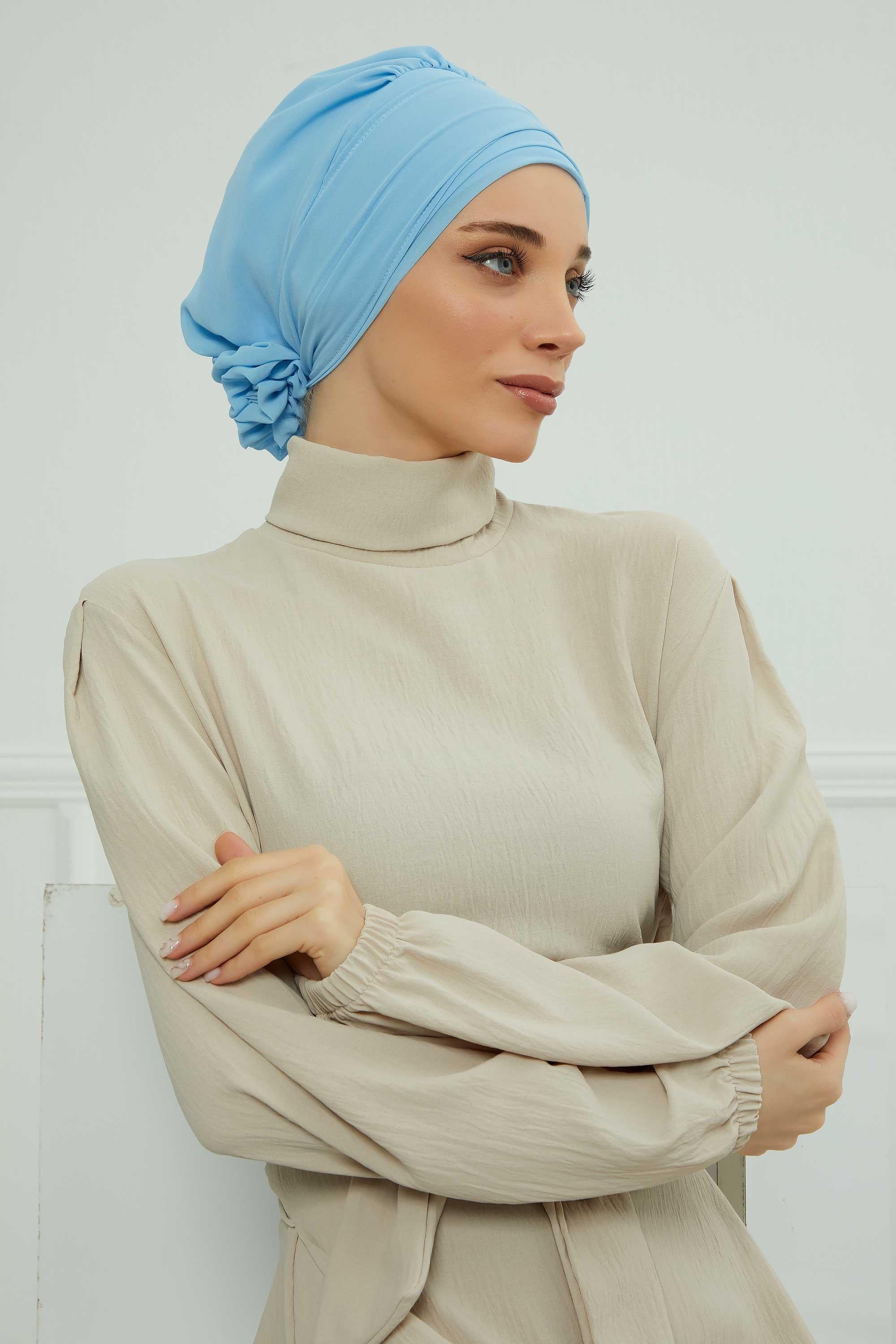Ready-to-Wear Chiffon Turban with Metallic Accent