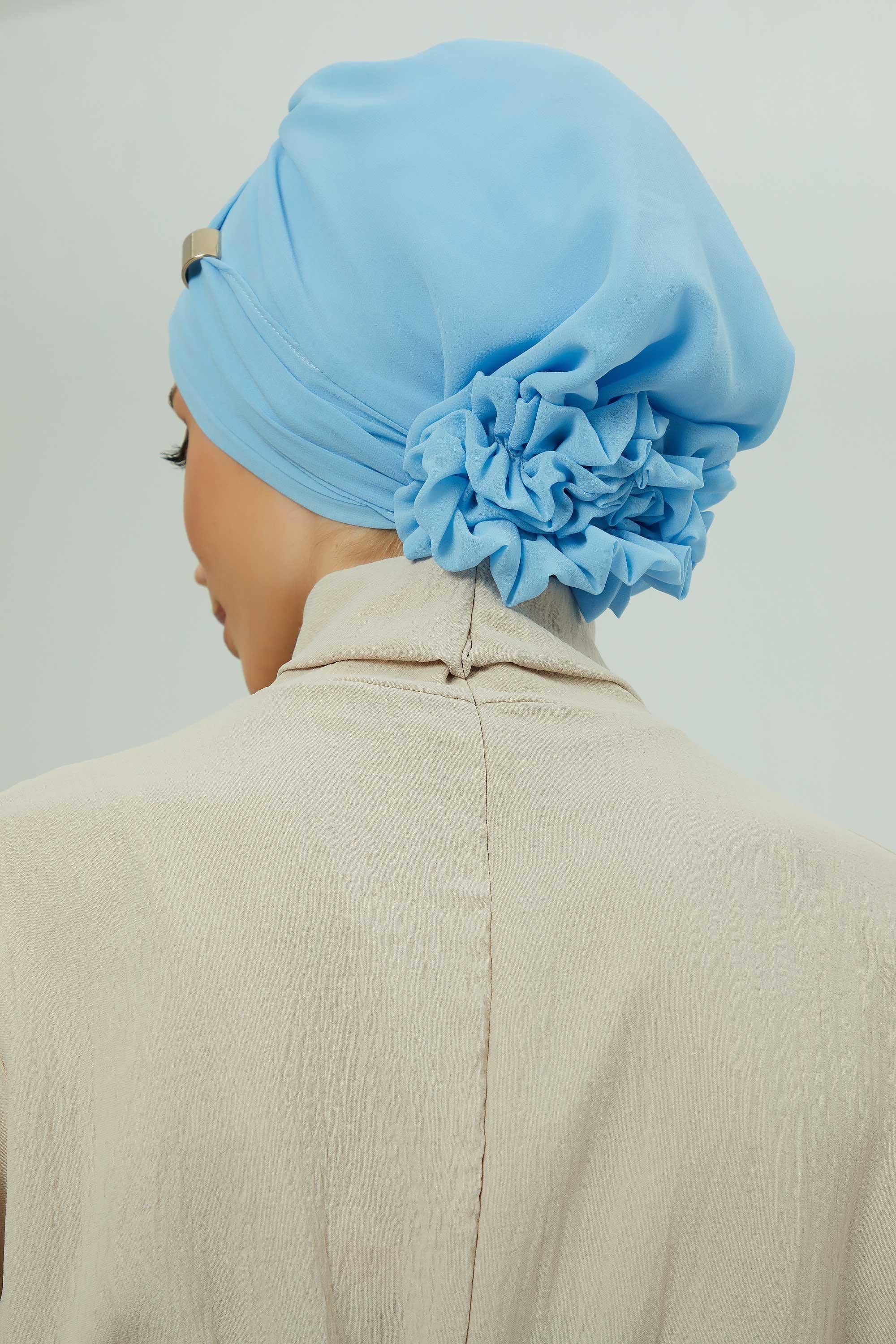 Ready-to-Wear Chiffon Turban with Metallic Accent