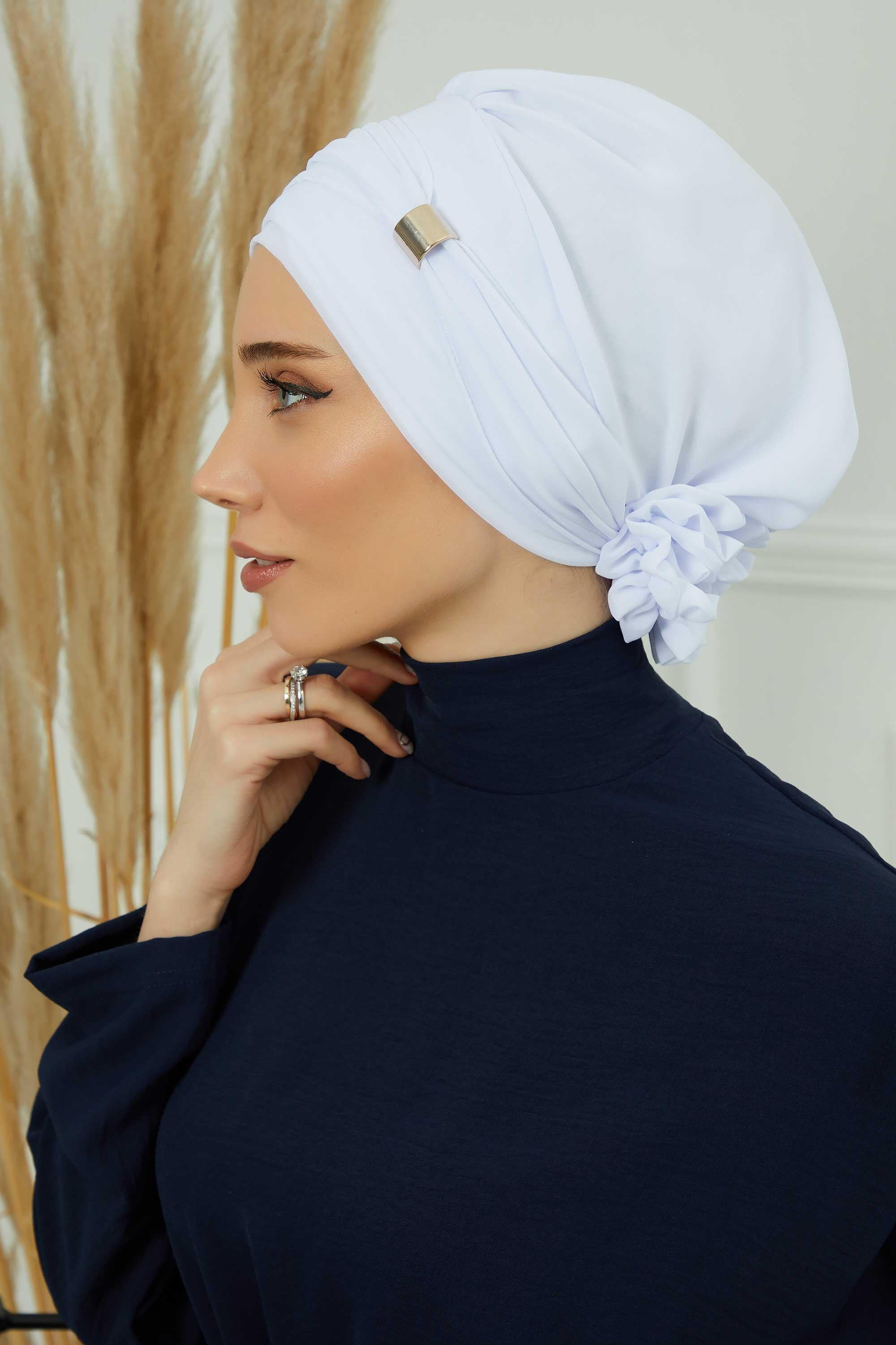 Ready-to-Wear Chiffon Turban with Metallic Accent