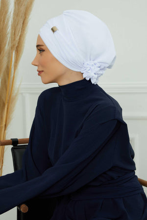 Ready-to-Wear Chiffon Turban with Metallic Accent