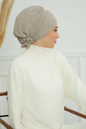 Ready-to-Wear Chiffon Turban with Metallic Accent