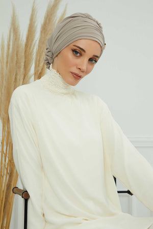 Ready-to-Wear Chiffon Turban with Metallic Accent