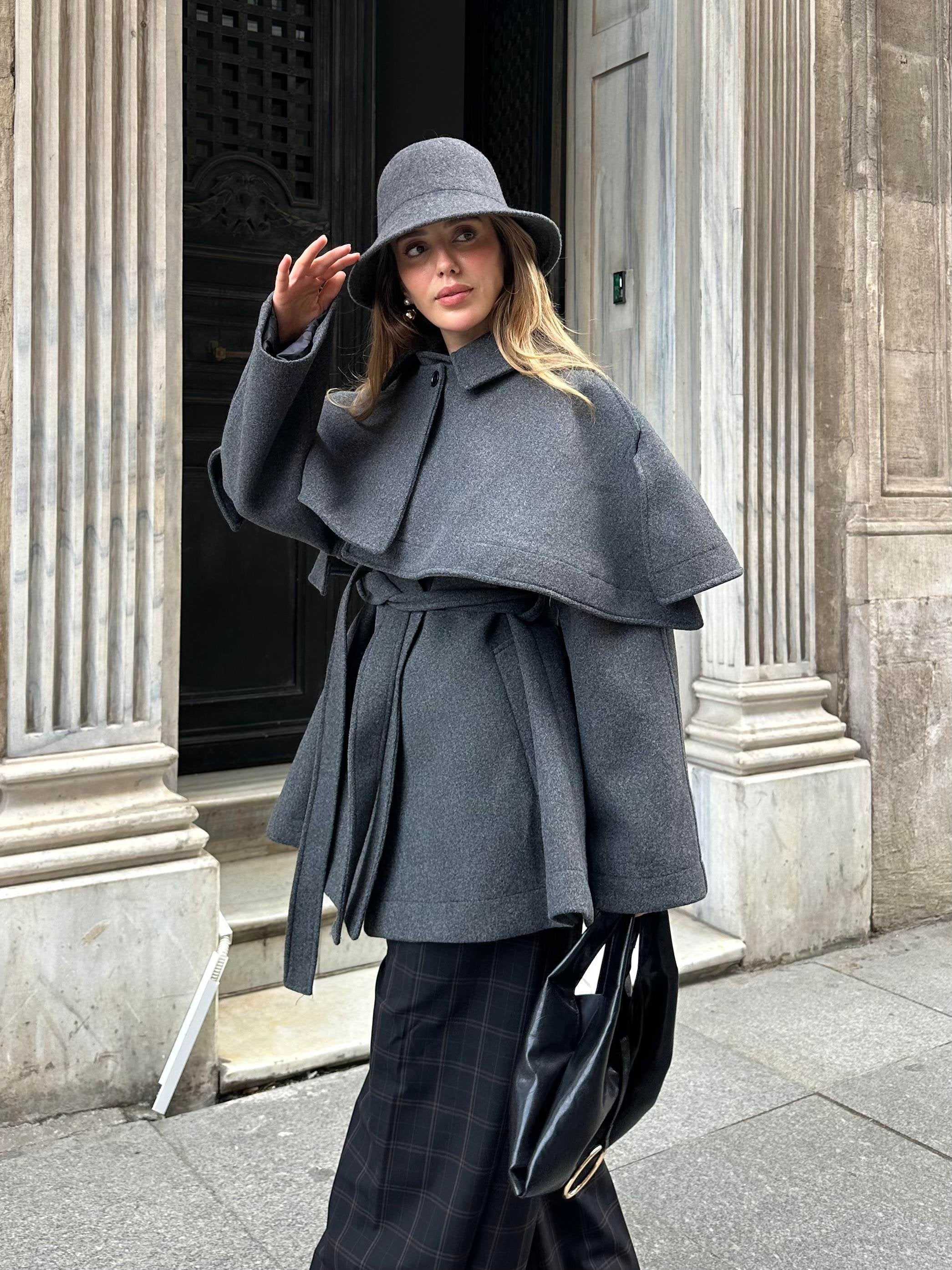 Livia Luxury Cape-Style Winter Coat