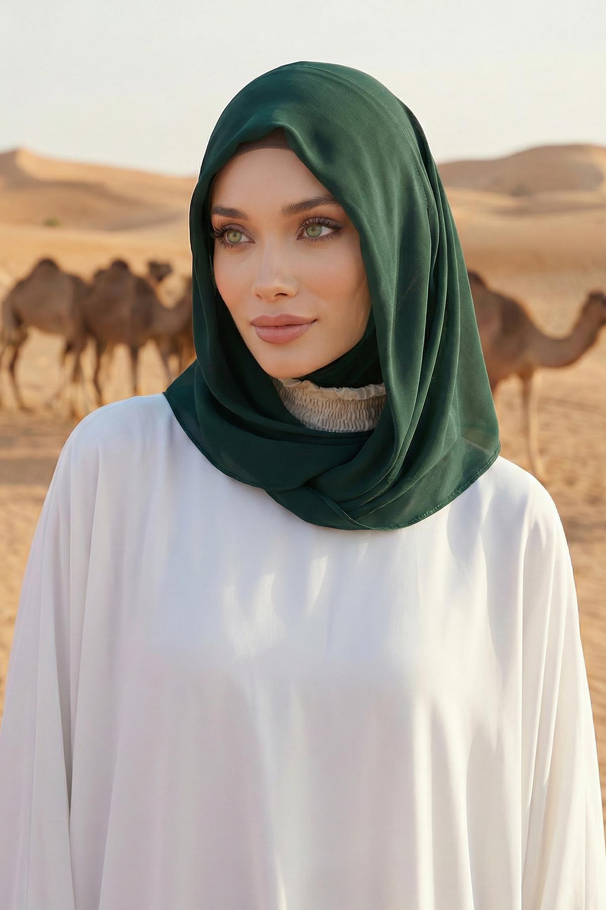 Practical Chiffon Hijab with Jersey Inner Bonnet