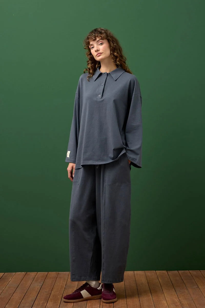  (PT001) طقم مريح بقماش سوبريم - بياقة بولو