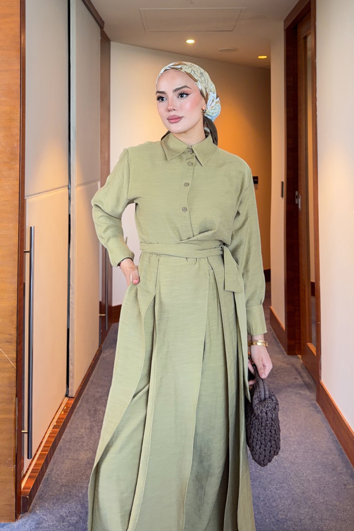 Breathable Linen Blend Tunic & Trouser Set — Yag Yesili