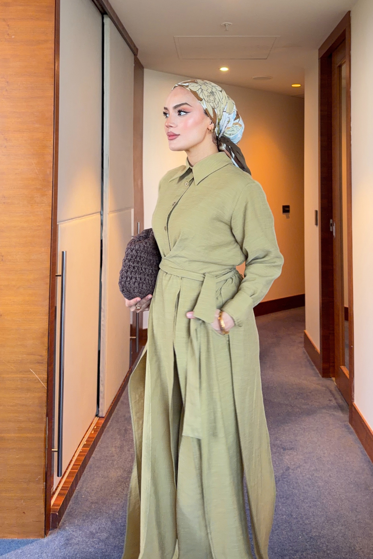 Breathable Linen Blend Tunic & Trouser Set — Yag Yesili