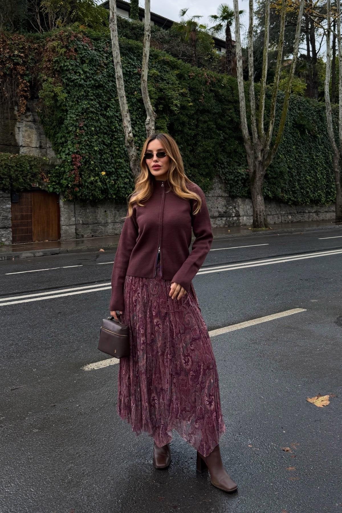 Luxury Ethnic-Pattern Chiffon Skirt