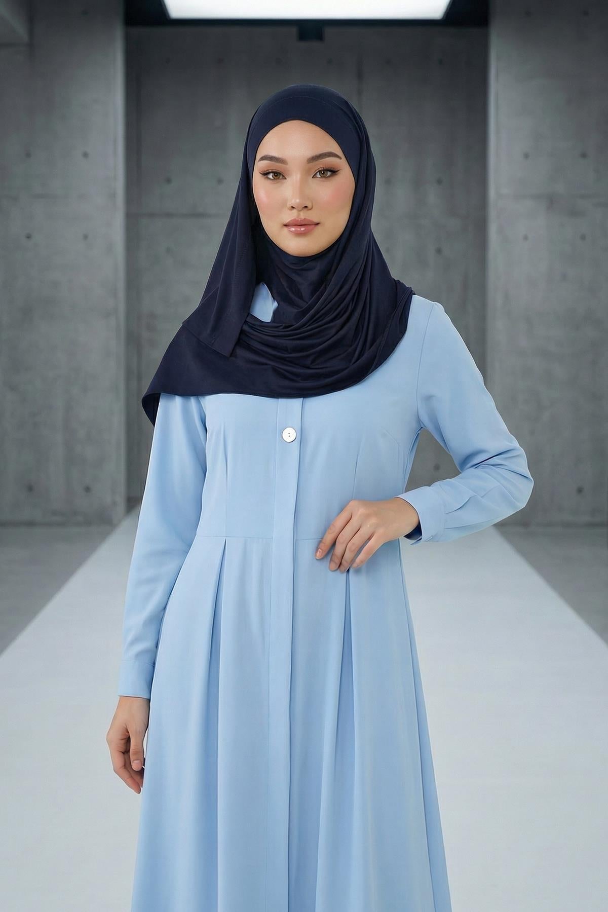 Ready-to-Wear Jersey Bonnet Shawl with Face Covering
