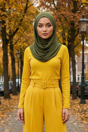 Ready-to-Wear Jersey Bonnet Shawl with Face Covering