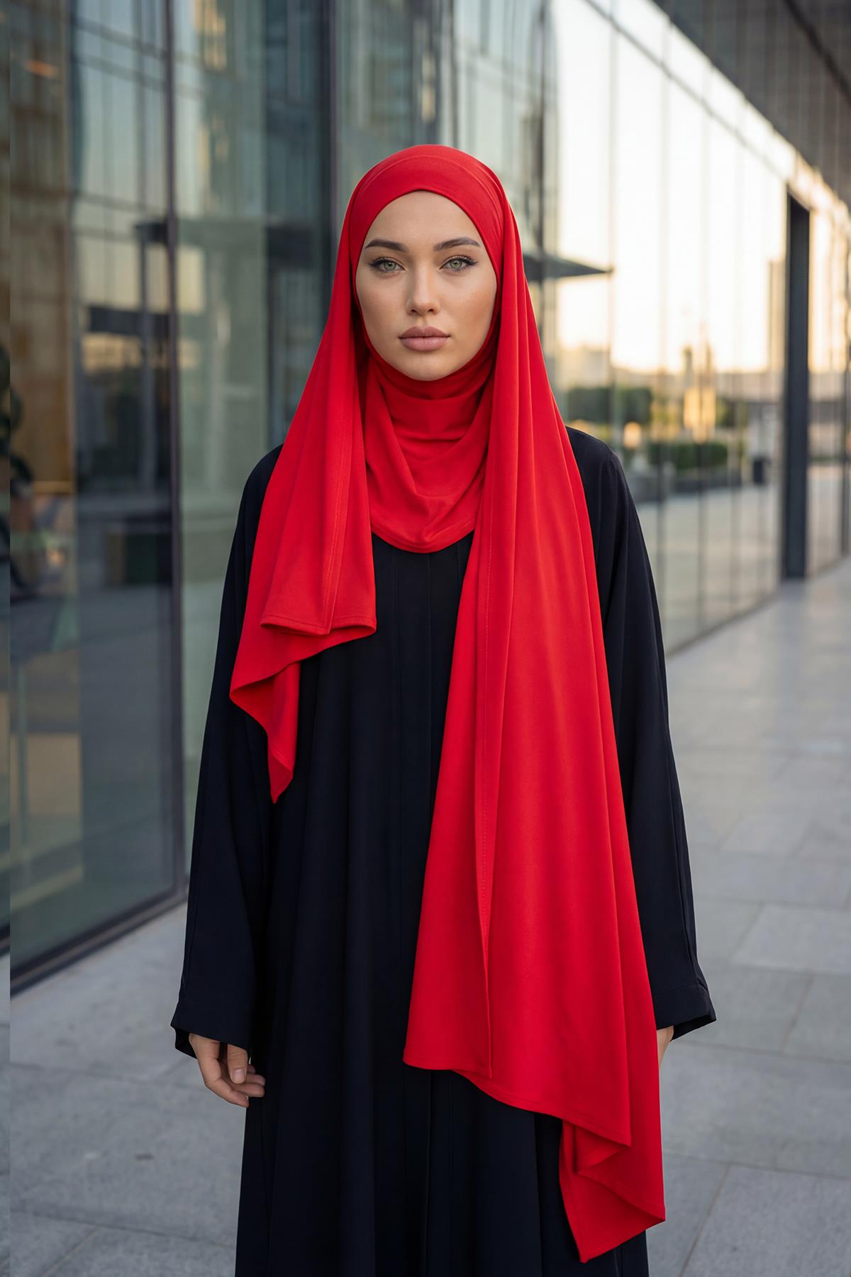 Ready-to-Wear Jersey Bonnet Shawl with Face Covering