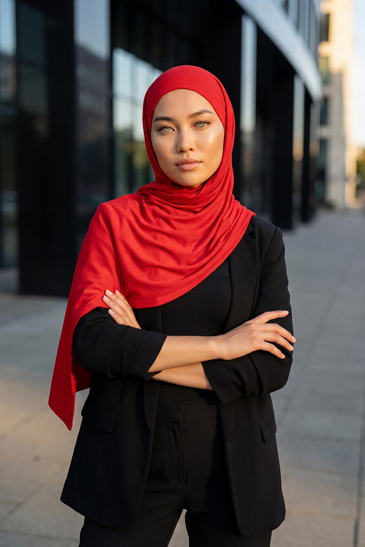Ready-to-Wear Jersey Bonnet Shawl with Face Covering