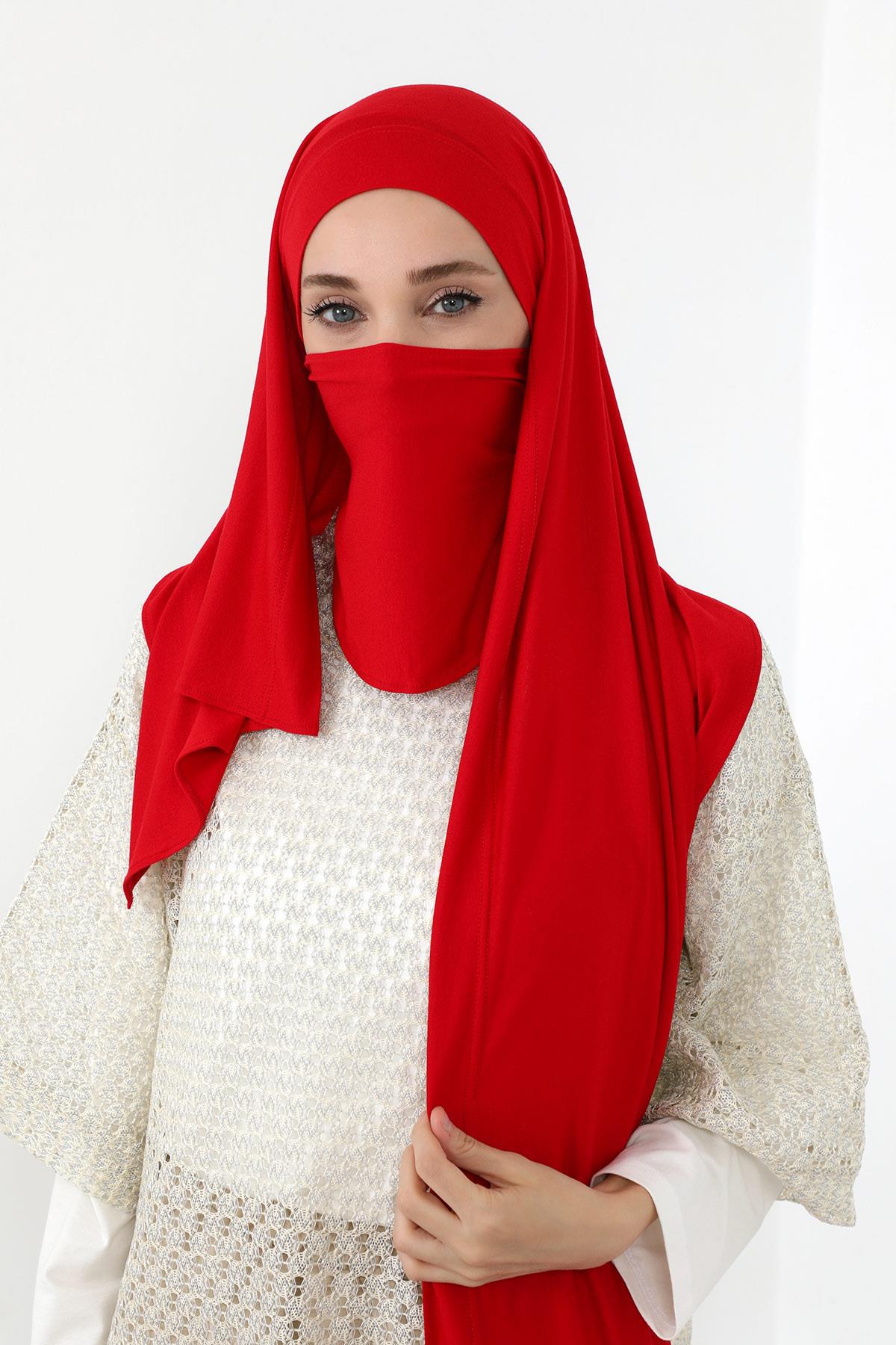 Ready-to-Wear Jersey Bonnet Shawl with Face Covering