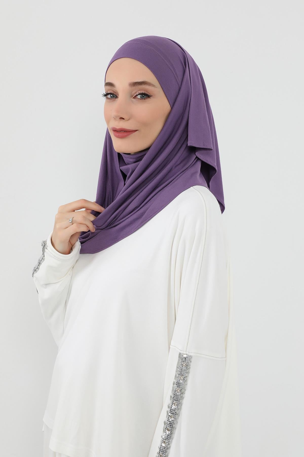 Ready-to-Wear Jersey Bonnet Shawl with Face Covering
