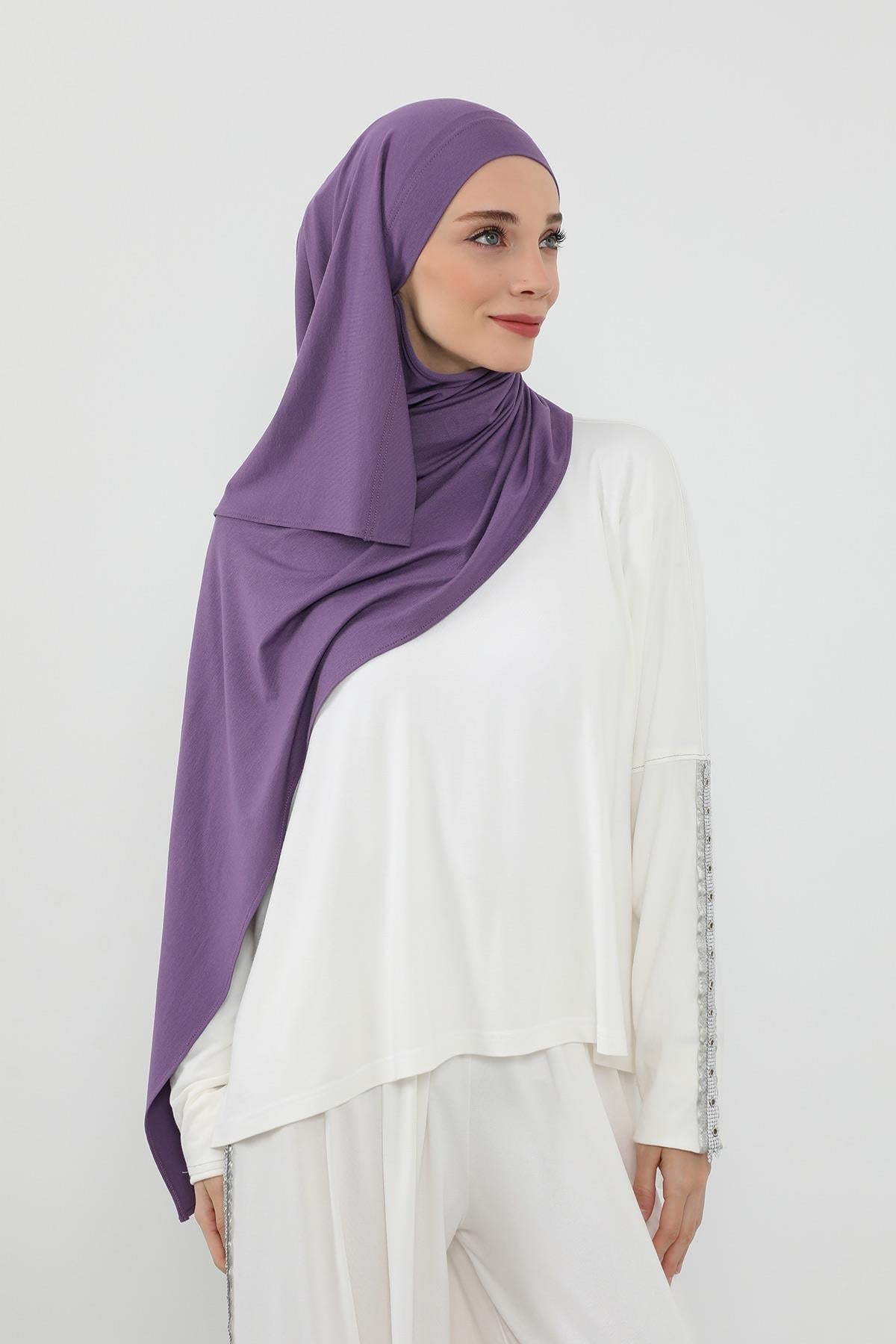 Ready-to-Wear Jersey Bonnet Shawl with Face Covering
