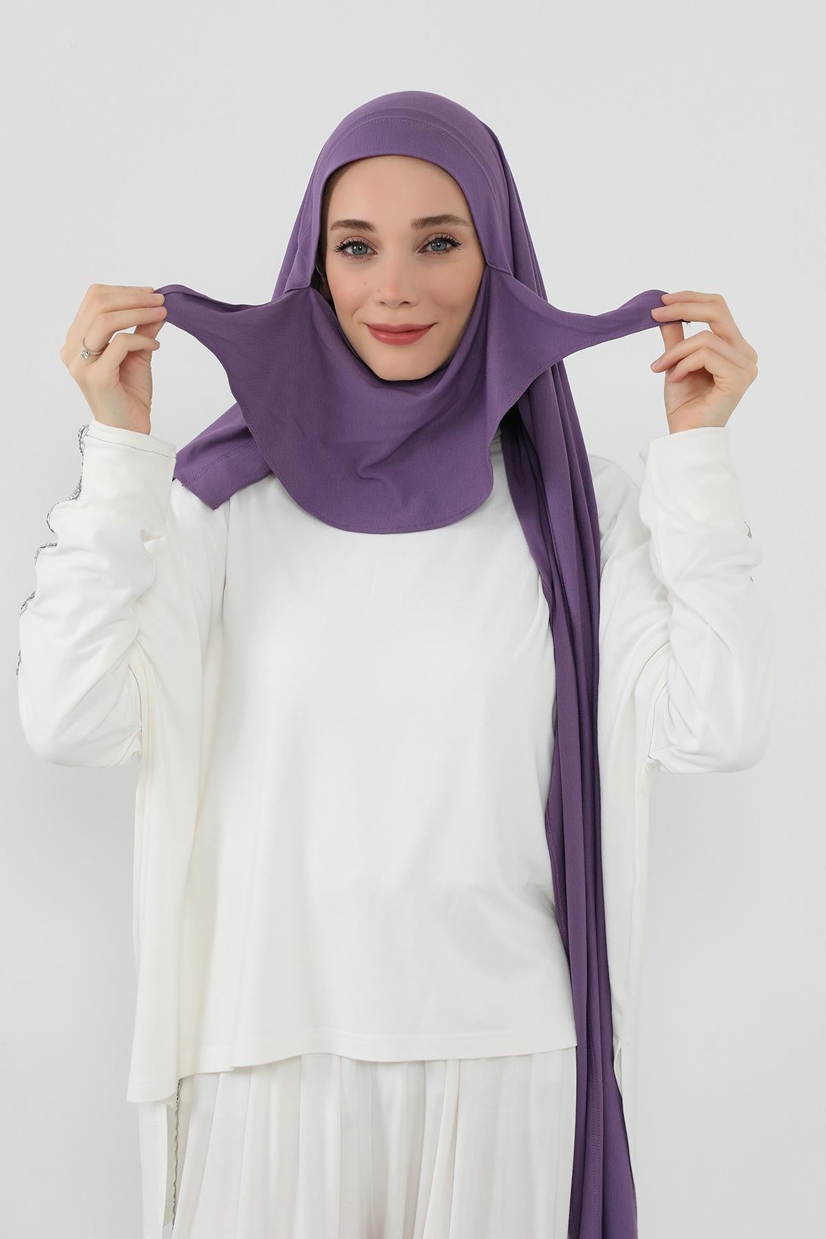 Ready-to-Wear Jersey Bonnet Shawl with Face Covering