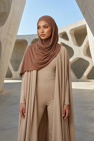 Ready-to-Wear Jersey Bonnet Shawl with Face Covering