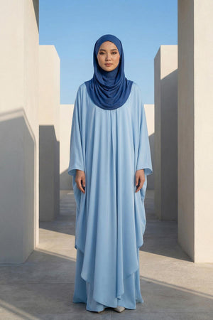 Ready-to-Wear Jersey Bonnet Shawl with Face Covering