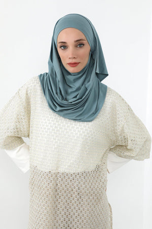 Ready-to-Wear Jersey Bonnet Shawl with Face Covering
