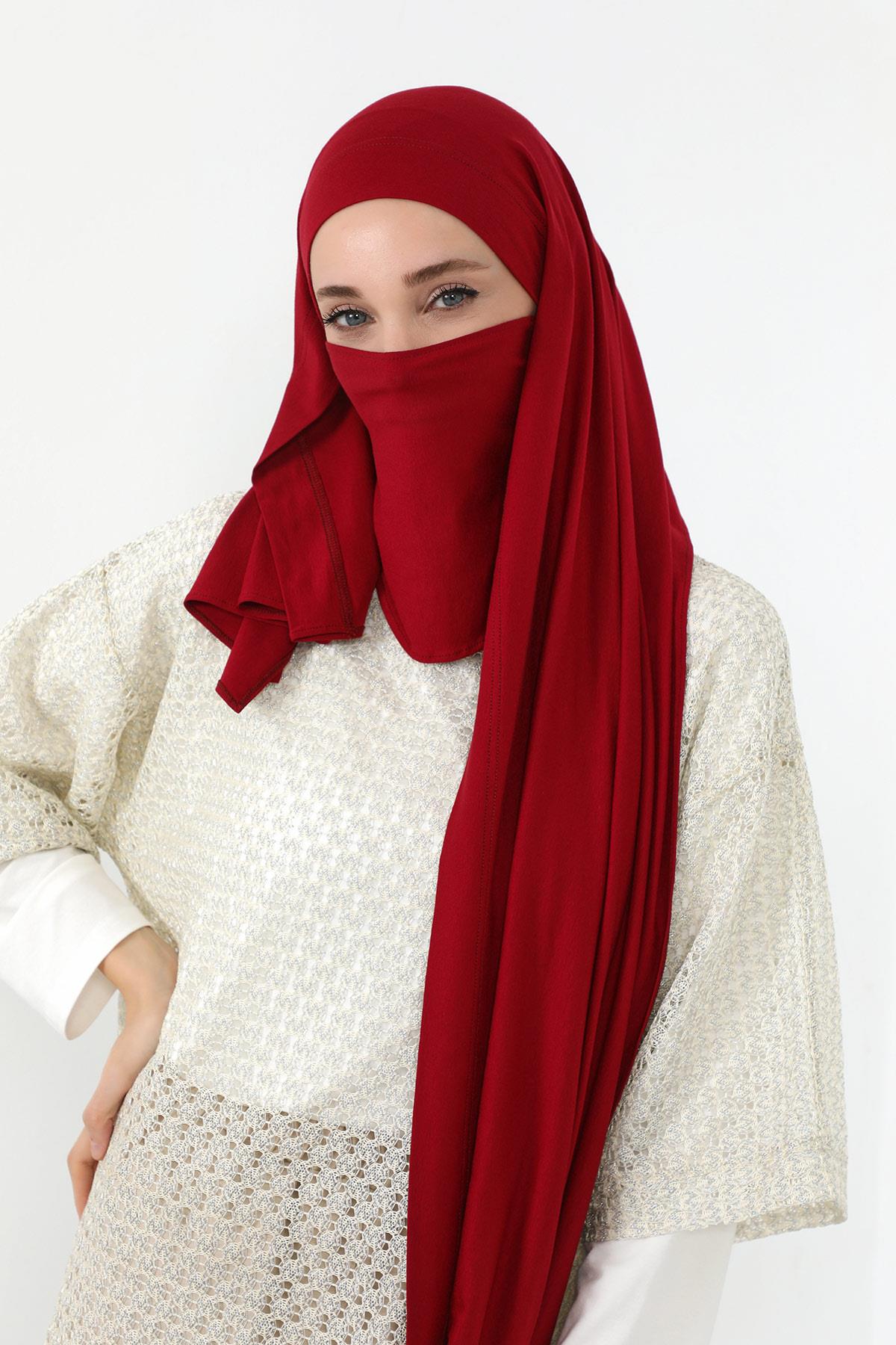 Ready-to-Wear Jersey Bonnet Shawl with Face Covering