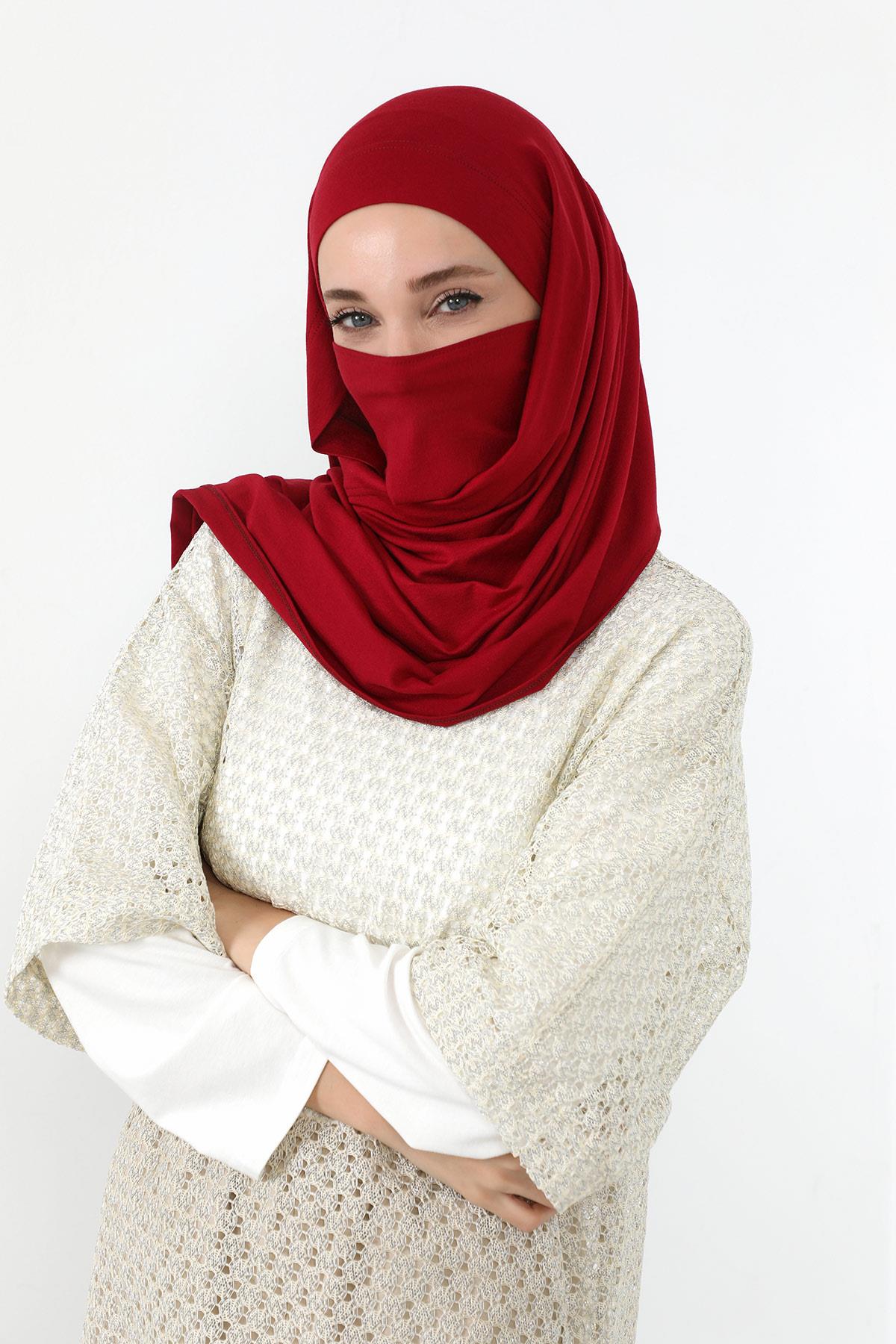 Ready-to-Wear Jersey Bonnet Shawl with Face Covering