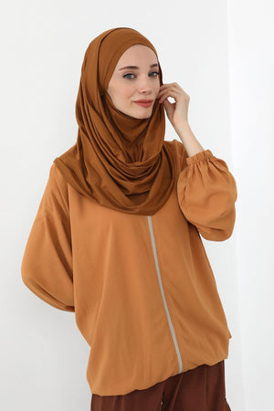 Ready-to-Wear Jersey Bonnet Shawl with Face Covering